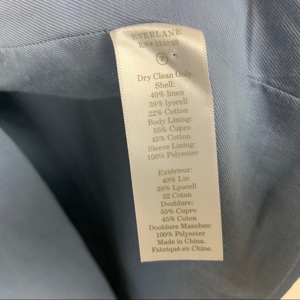 Everlane The Cotton-Linen Blazer Size 8 Blue - Picture 10 of 12